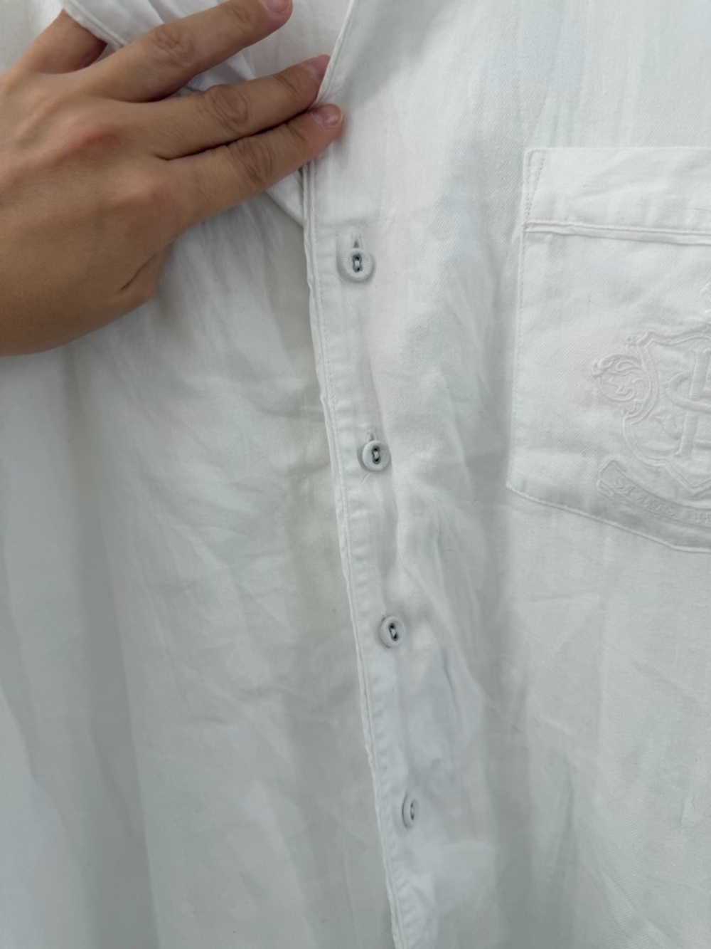 Skims Sleep Long Sleeve Button Up Marble Pajama Shirt (Size L) - Picture 6 of 9